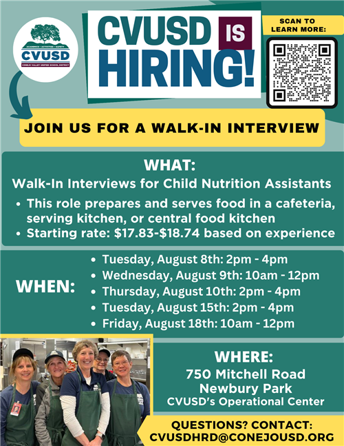 Walk-In Interview Schedule